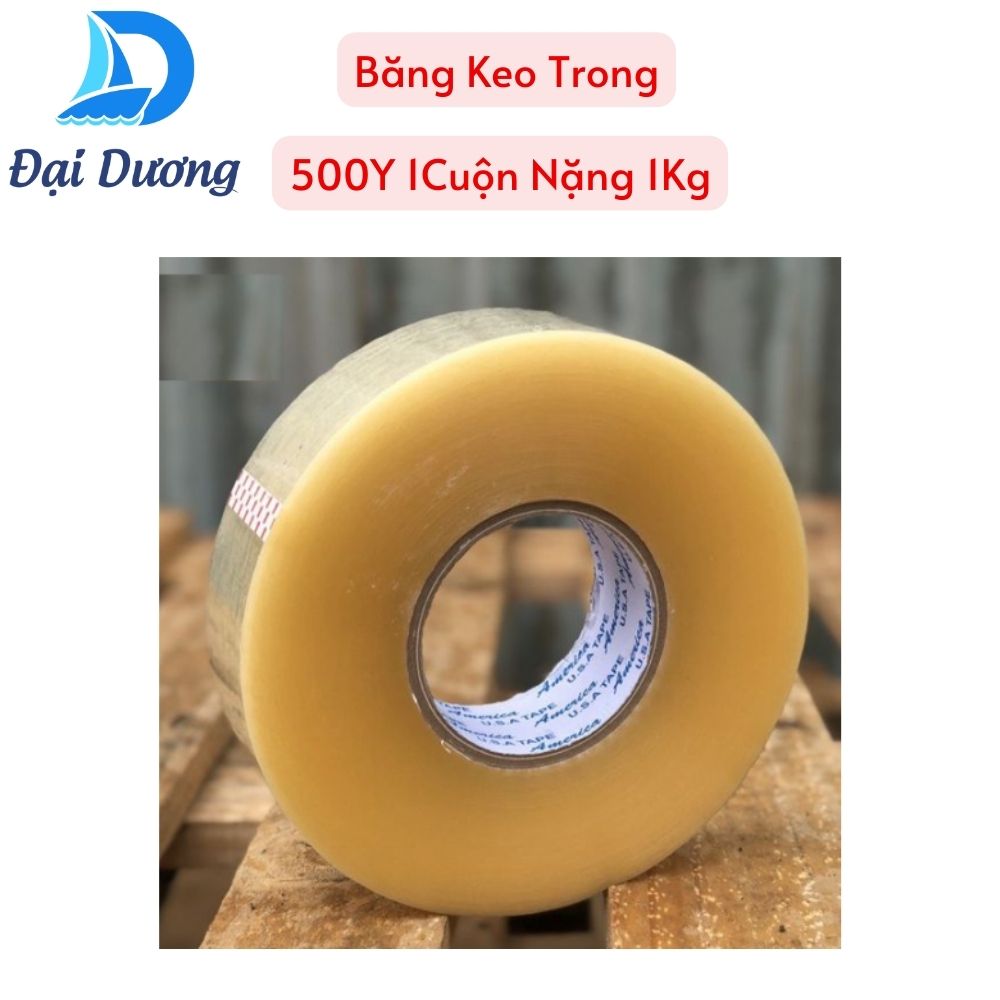 Băng keo 500Y 1Cuộn nặng 1Kg - Trong