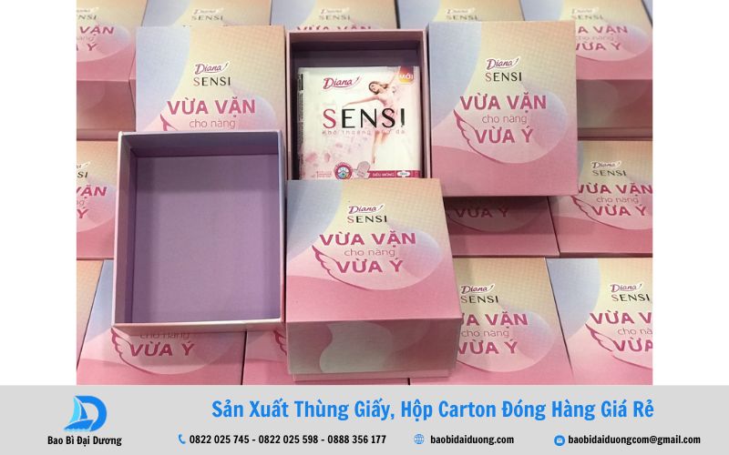 Mẫu hộp giấy âm dương đựng quà tặng Diana đẹp mắt