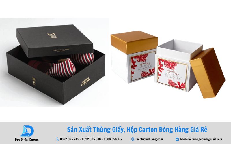 Mẫu hộp carton âm dương đựng cà vạt sang trọng