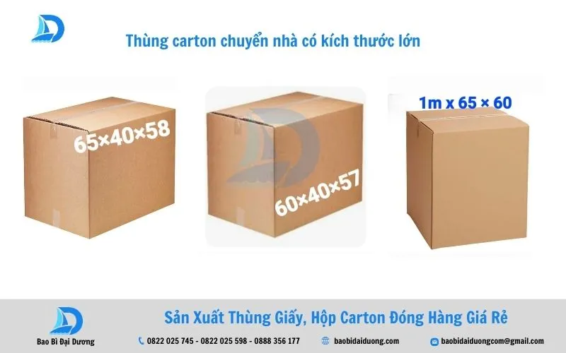 Kích thước thùng carton đựng đồ chuyển nhà