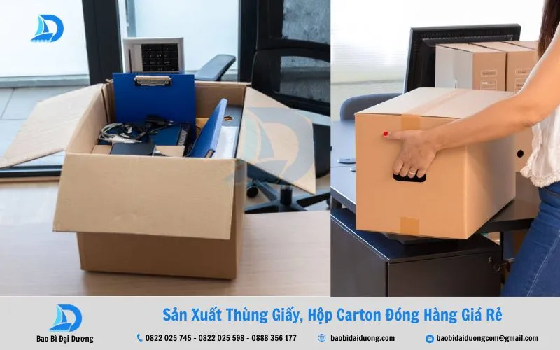 Kích thước thùng carton đựng hồ sơ phổ biến 