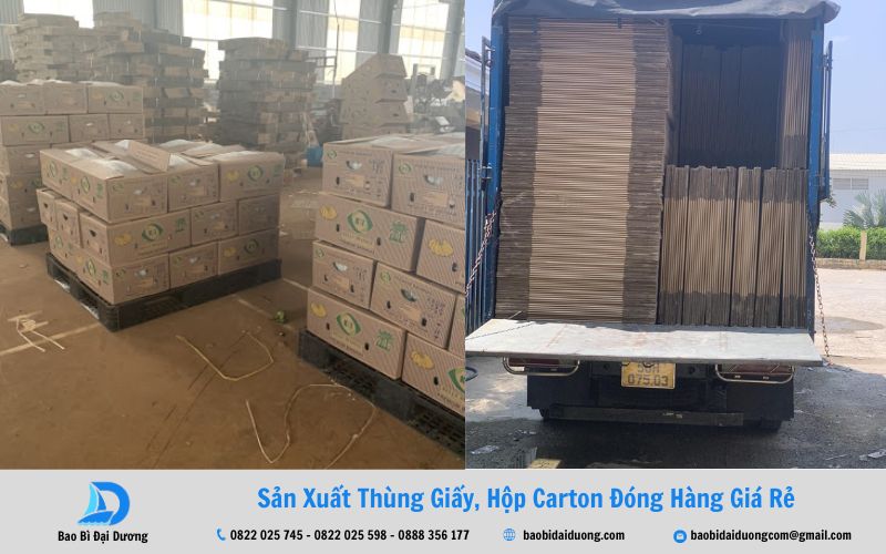 Quy trình sản xuất và ship thùng carton đựng hoa quả