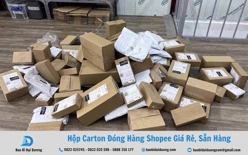 hộp carton đóng hàng cho shopee
