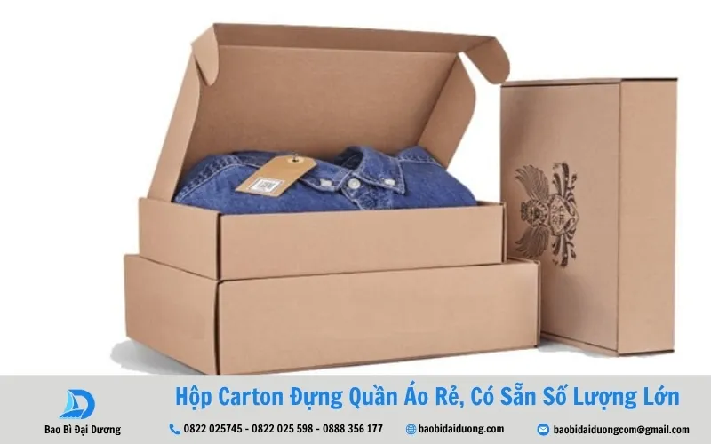 phân loại hộp carton đựng quần áo