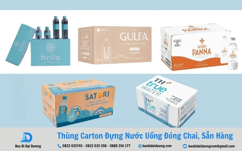 thùng carton đựng chai nước